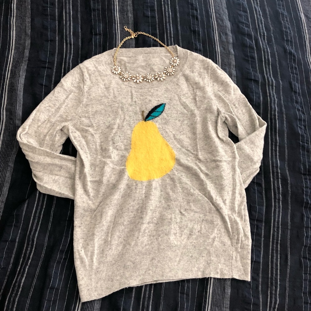 JCrew Gray Wool Pear Sweater (Small)